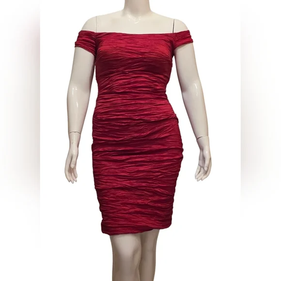 Alex Evenings Ruched Off-the-shoulder Sheath Dress Size 12 - Picture 5 of 17